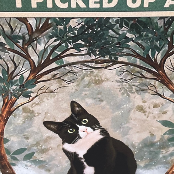 Lovely "Tuxedo Cat" Tin Wall Decor - Picture 2 of 5